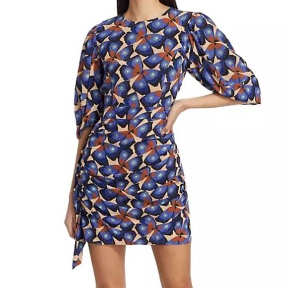 Rhode Pia Butterfly Print Short Sleeve  Mini Dress Size 2 - Picture 10 of 10